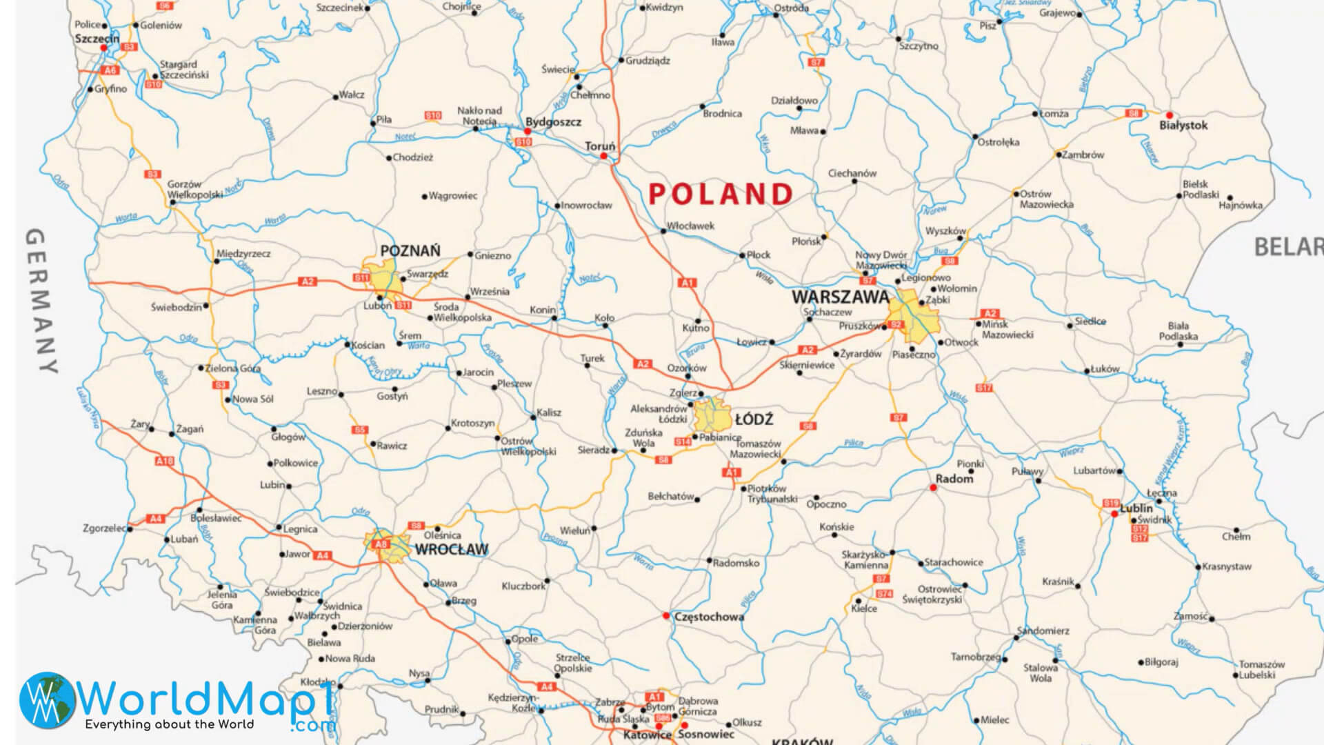 Ukrayna Sınırlı Büyük Polonya Haritası